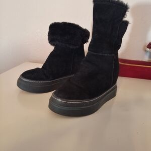 Women's Black Suede Ankle Boots